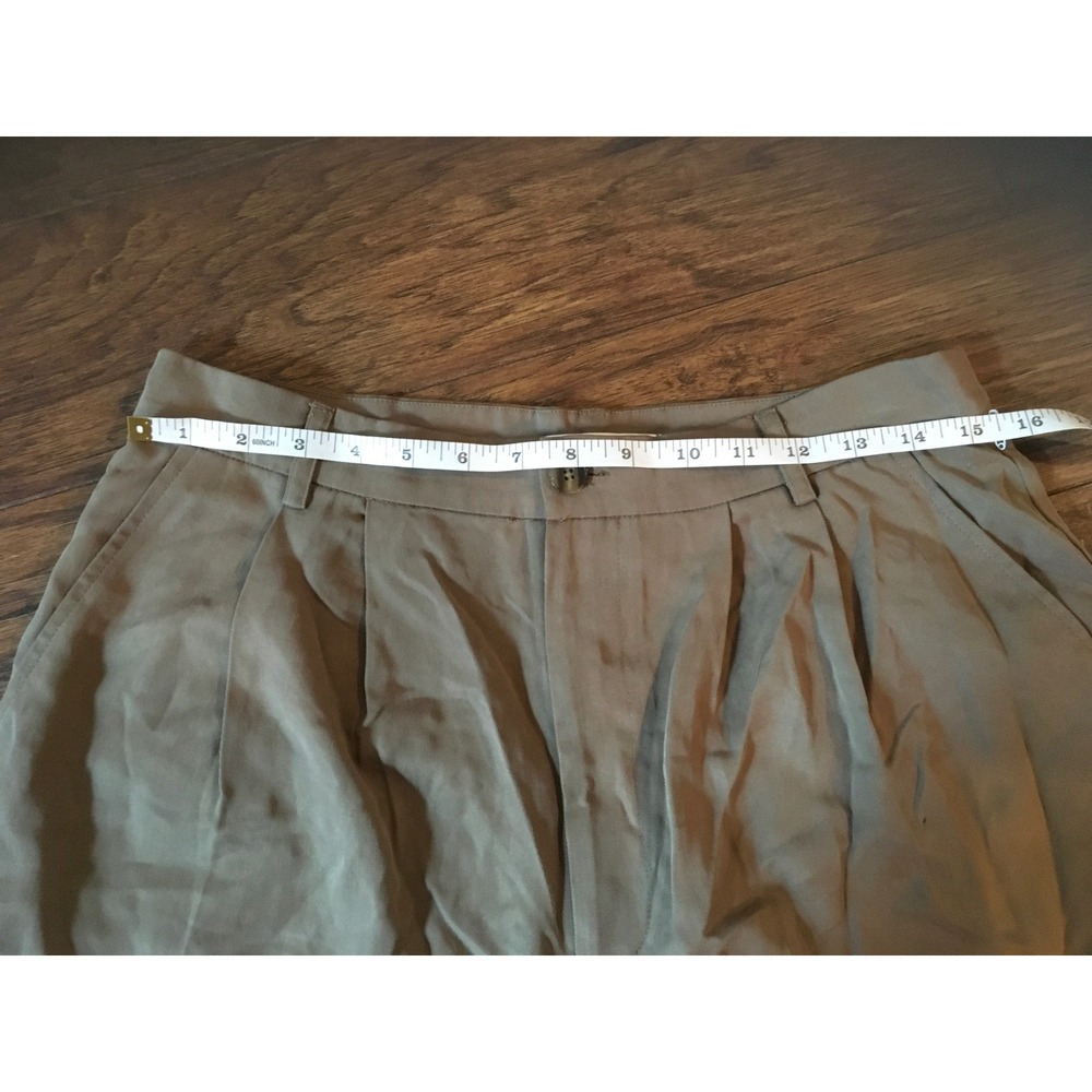 Reformation Pleated Wide Leg Trousers Khaki High Rise Pants Size 10 - Picture 3 of 5